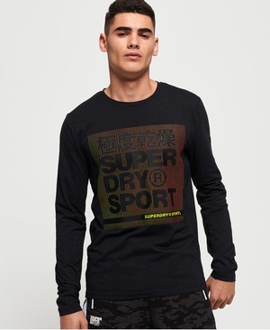 Superdry Core Graphic Hosszú Ujjú Férfi Pólók Fekete | DCGYI0264